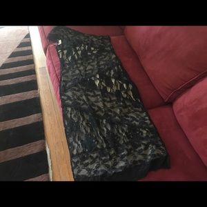 Onyx nite one shoulder lace evening dress